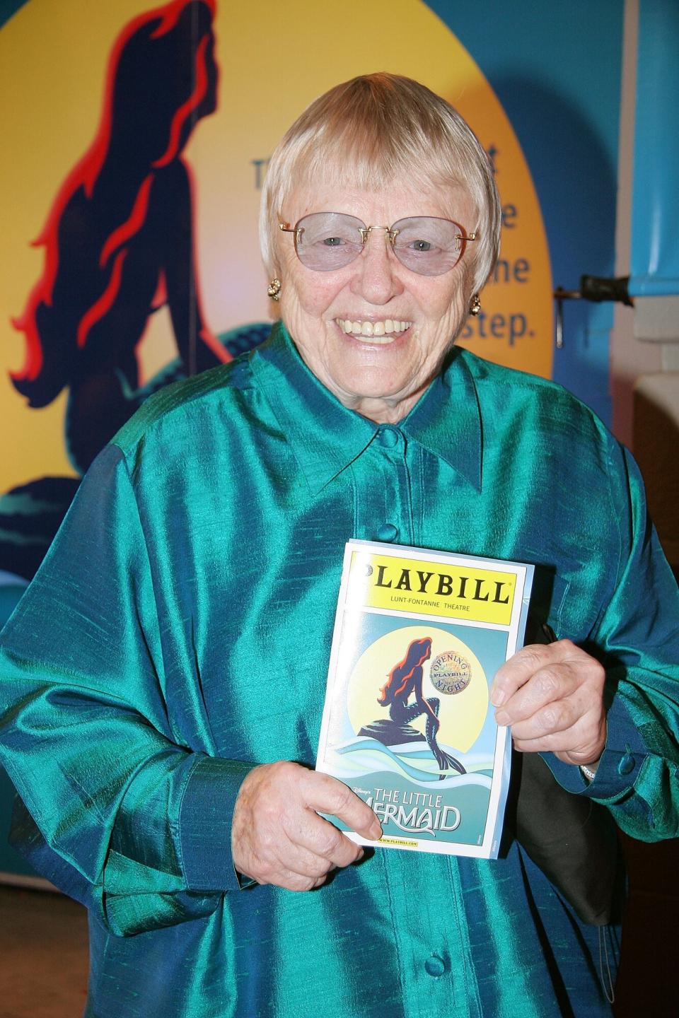 Actress Pat Carroll, the voice of Ursula in the 1989 film,arrives at opening night of "The Little Mermaid" on Broadway at the Lunt-Fontanne Theater on January 10, 2008 in New York City.