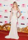 <b>Best dressed: Taylor Swift</b><br><br>The country star looked radiant in an ivory J. Mendel AW12 gown that featured silver sequin and mesh panels. She completed the look with tousled locks, smokey eyes and nude lips – although she opted for a more glamorous red lip to present an award on stage.