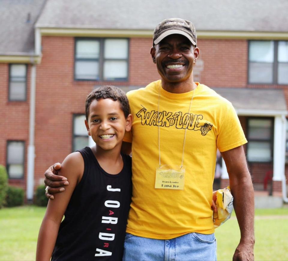 "Papa" Joe Bradford, co-founder of Elijah's Heart, at a Walk of Love event to provide groceries to community members