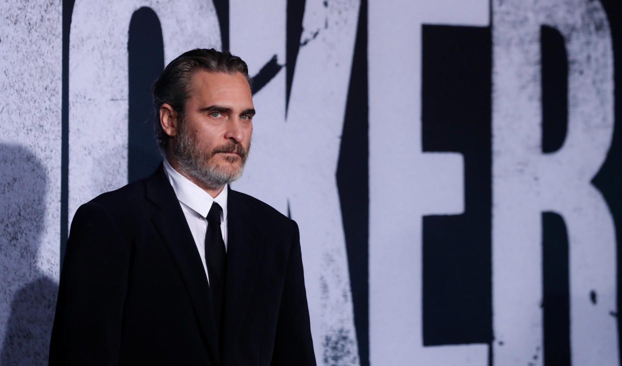 Joaquin Phoenix attends the premiere for the film "Joker" in Los Angeles, California, U.S., September 28, 2019. REUTERS/Mario Anzuoni