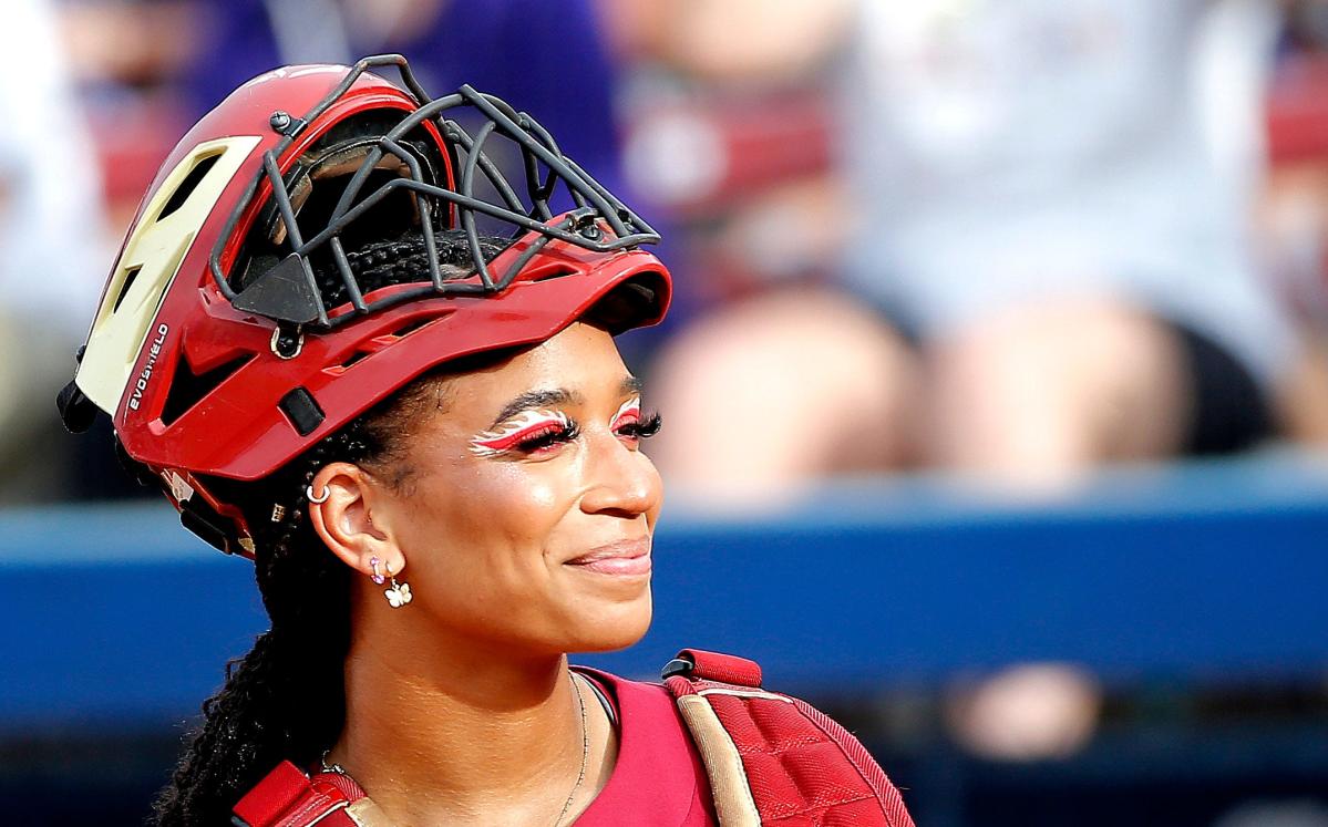 FSU softball catcher Michaela Edenfield's eye makeup draws comparisons