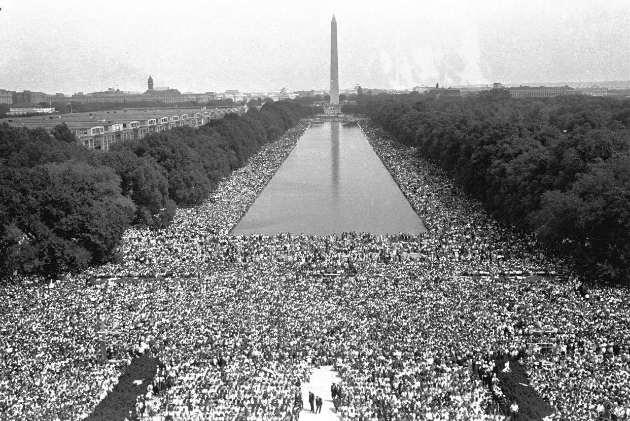 The crowd at the Washington Monument on the day Martin Luther King Jr. delivered his 