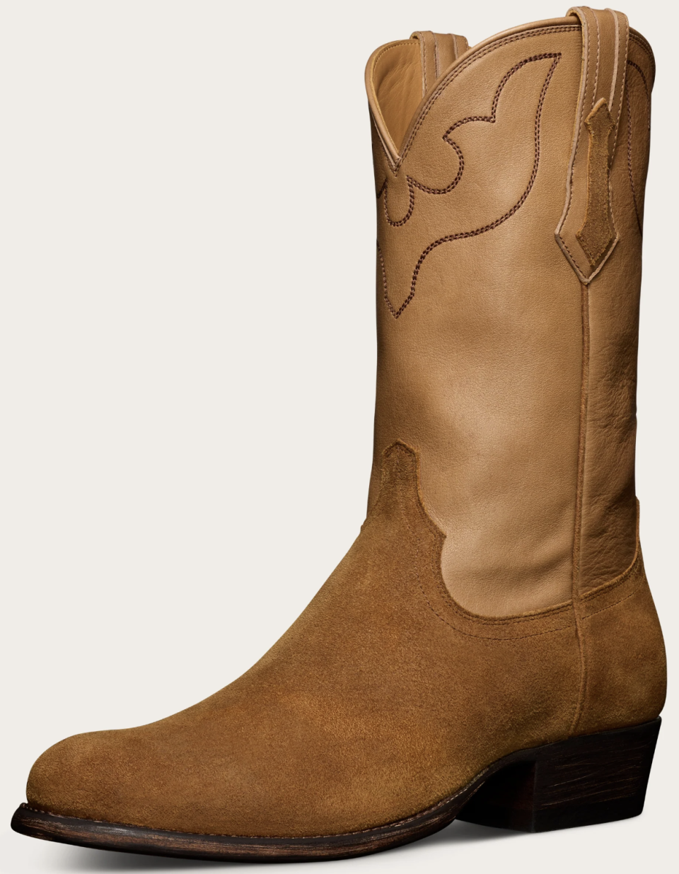 brown mid-length cowboy boots