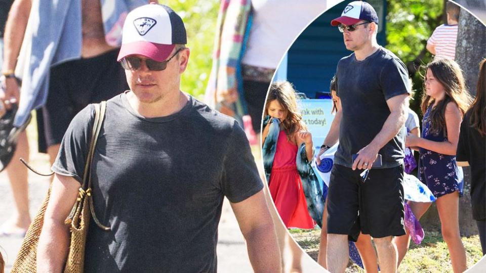 Matt Damon's family beach day in Byron Bay