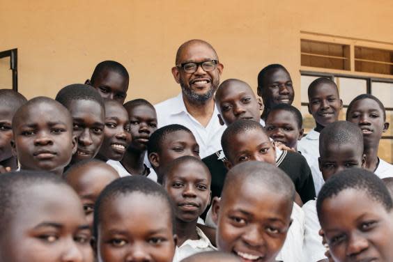 Forest Whitaker attends a school in Gulu, Northern Uganda