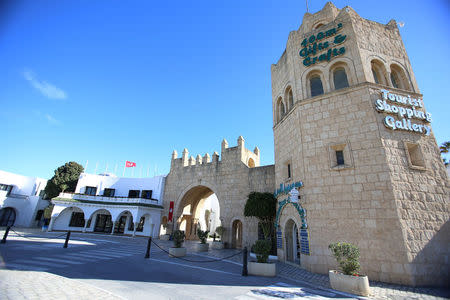 A closed tourist shopping gallery which is near Hotel Imperial Marhaba, where 30 British holidaymakers were killed in 2015, is pictured in Sousse, Tunisia January 16, 2017. REUTERS/Amine Benaziza