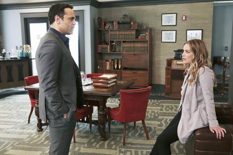 Daniel Sunjata and Piper Perabo in 'Notorious' (Credit: Eli Joshua Ade/ABC)