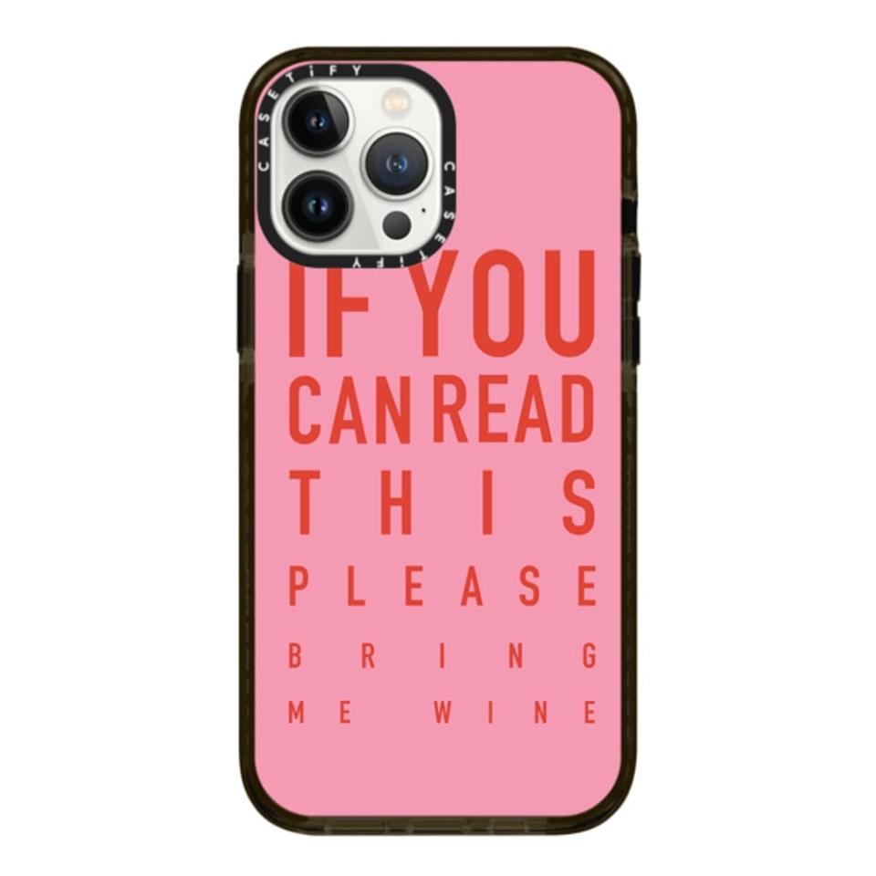 <p><a href="https://go.redirectingat.com?id=74968X1596630&url=https%3A%2F%2Fwww.casetify.com%2Fproduct%2Fif-you-can-read-this--bring-me-wine---red-pink-eye-test%2Fiphone13-pro-max%2Fimpact-case-with-magsafe%3Fcolor%3Dblue%23%2F16003340&sref=https%3A%2F%2Fwww.cosmopolitan.com%2Flifestyle%2Fg40617080%2Fbest-gifts-wine-lovers%2F" rel="nofollow noopener" target="_blank" data-ylk="slk:Shop Now;elm:context_link;itc:0;sec:content-canvas" class="link ">Shop Now</a></p><p>If You Can Read This, Bring Me Wine Phone Case</p><p>$78.00</p><p>casetify.com</p><span class="copyright">Casetify</span>