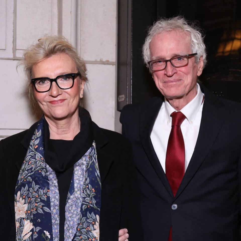 With her husband, James Tierney, at the opening night of My Name Is Lucy Barton in New York, 2020.