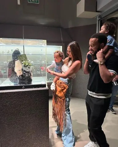 <p>Chrissy Teigen/Instagram</p> Chrissy Teigen and John Legend with daughter Esti and son Wren