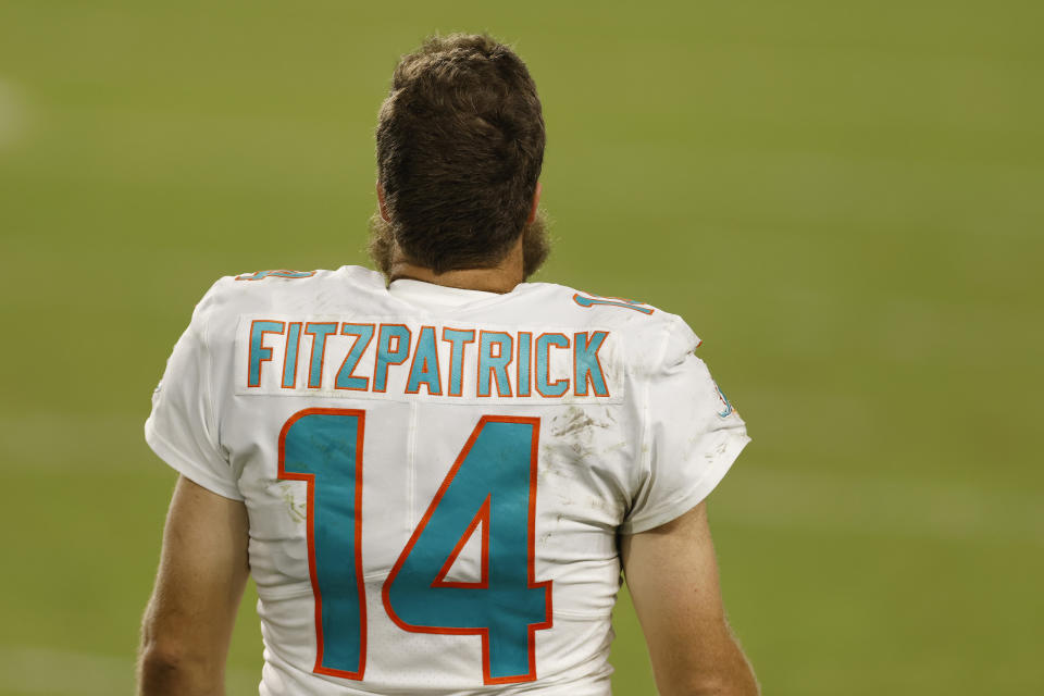 Ryan Fitzpatrick #14 of the Miami Dolphins