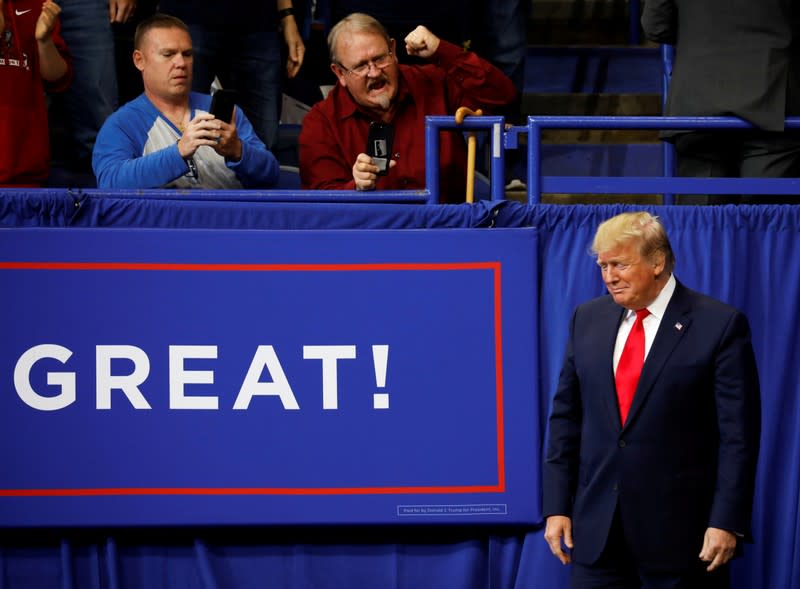 FILE PHOTO: President Donald Trump holds a campaign rally in Lexington, Kentucky