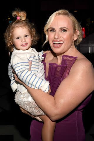 <p>Sonia Recchia/Getty </p> Rebel Wilson and daughter Royce on Sept. 14, 2024