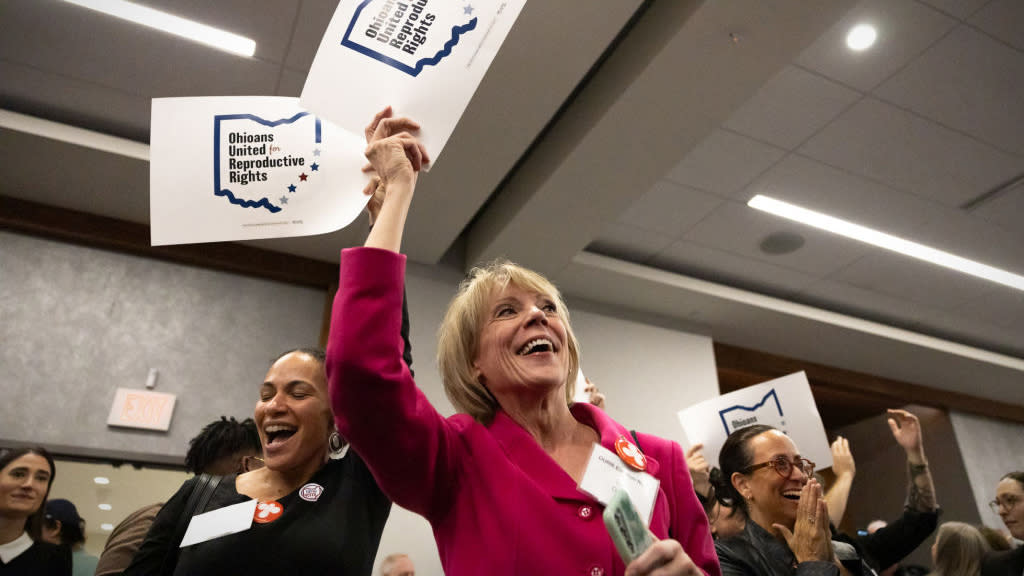  Abortion rights supporters celebrate in Ohio. 