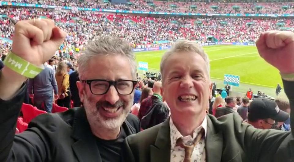 Baddiel and Skinner enjoyed Three Lions getting an airing after England beat Germany at Euro 2020 (vivo UK/PA) (PA Media)