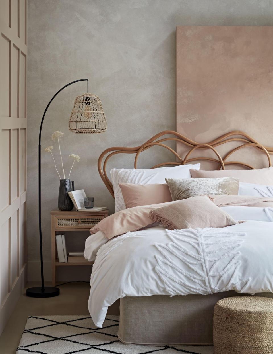 <p>Create a pared-down look with wicker and rattan accessories. From on-trend lights to wicker bedside tables, these will complement any pink and grey bedroom scheme. Complete the look with a vase of <a href="https://www.housebeautiful.com/uk/decorate/display/a35418217/dried-flowers/" rel="nofollow noopener" target="_blank" data-ylk="slk:dried flowers;elm:context_link;itc:0;sec:content-canvas" class="link ">dried flowers</a>.</p><p>• Shop the look at <a href="https://www.habitat.co.uk/" rel="nofollow noopener" target="_blank" data-ylk="slk:Habitat;elm:context_link;itc:0;sec:content-canvas" class="link ">Habitat</a> </p>
