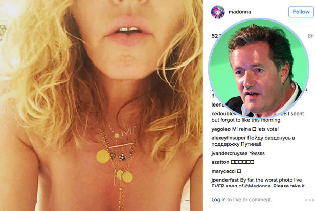 Close Up Boobs Topless Beach - Madonna's Bare Breasts: Piers Morgan Just Ain't Feelin' 'Em