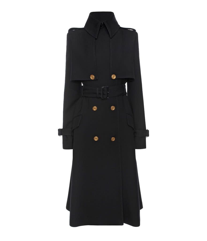 Alexander McQueen Double Gabardine Trench Coat