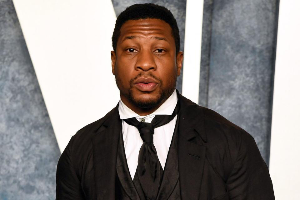 <p>Jon Kopaloff/Getty</p> Jonathan Majors on March 12, 2023