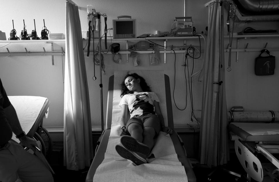 An exhausted Bieber fan recovers at the stadium emergency room after feeling ill before the start of the concert. April 8, 2011 <b>More on Time.com:</b> <a href="http://www.time.com/time/photogallery/0,29307,2066373,00.html" rel="nofollow noopener" target="_blank" data-ylk="slk:Photos: Rain, South Korea's Unstoppable Pop Superstar;elm:context_link;itc:0;sec:content-canvas" class="link ">Photos: Rain, South Korea's Unstoppable Pop Superstar</a>