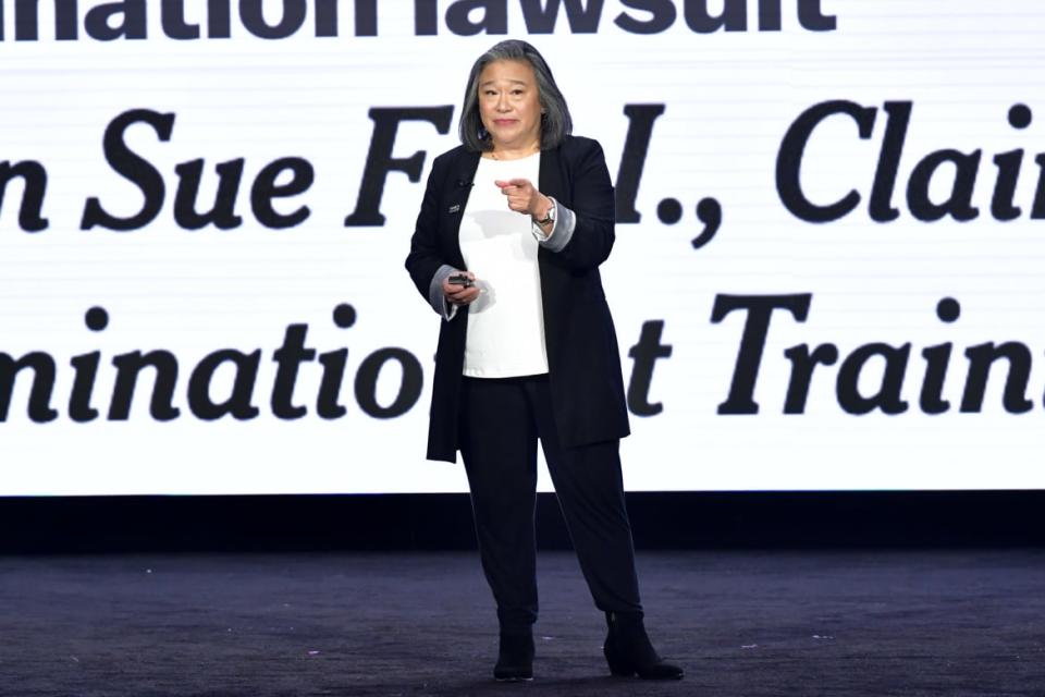 <div class="inline-image__caption"><p>Time’s Up CEO Tina Tchen has been discussing plans for a for-profit spinoff of the organization.</p></div> <div class="inline-image__credit">Emma McIntyre/Getty</div>