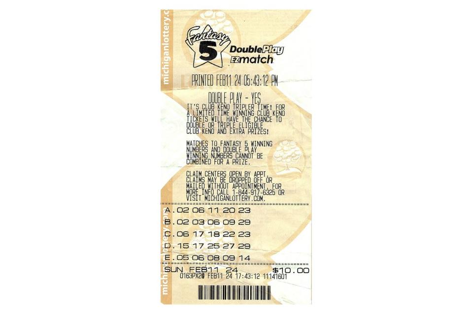 <p>Michigan Lottery</p> Michigan Lottery ticket