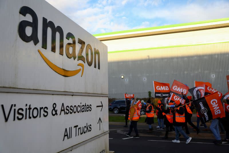Strike at the Amazon warehouse, in Coventry