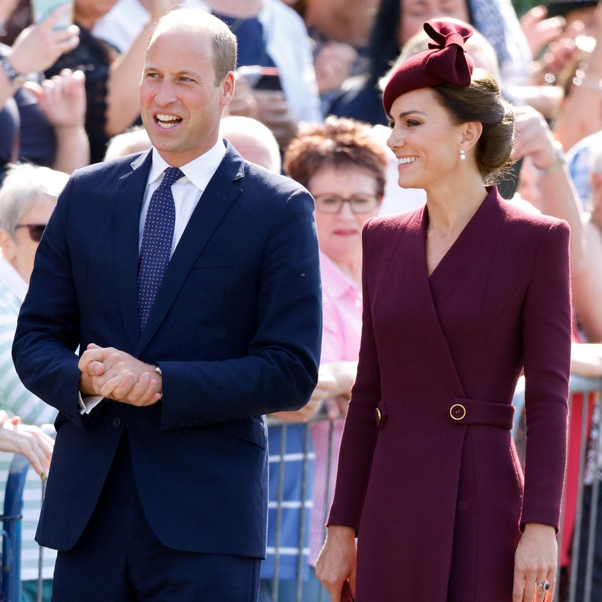  Kate Middleton wearing a gift from Prince William. 