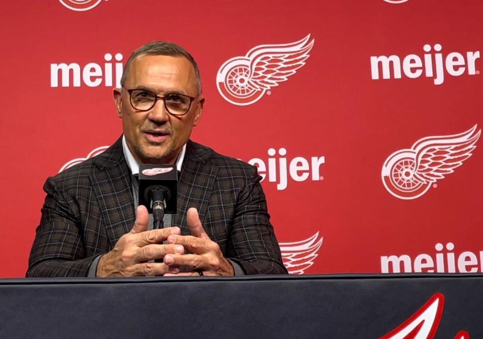 Detroit Red Wings general manager Steve Yzerman, April 19, 2024 in Detroit.