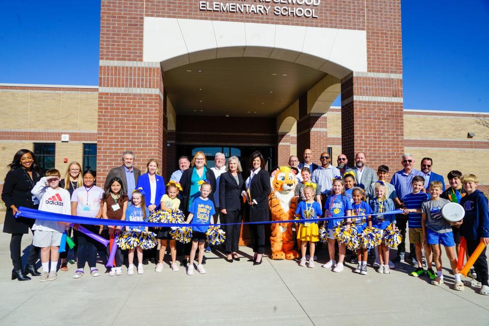 Frenship Independent School District officials cut the ribbon at Ridgewood Elementary School in Lubbock on Wednesday.