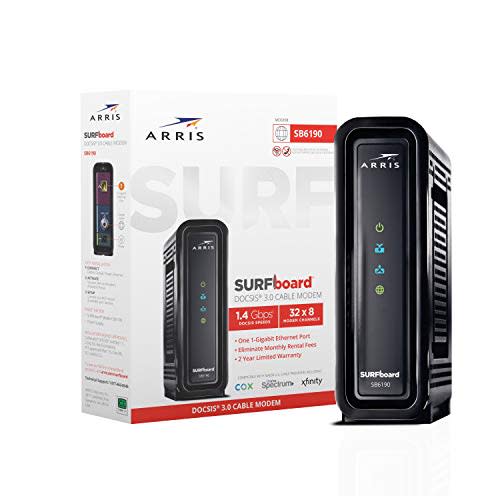 ARRIS SURFboard SB6190 DOCSIS 3.0 32 x 8 Gigabit Cable Modem | Comcast Xfinity, Cox, Spectrum |…