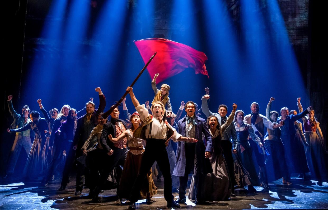 The touring cast of "Les Miserables" performs.