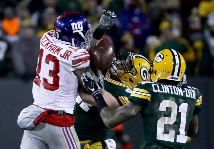 Odell Beckham had a hard time making an impact on the field on Sunday. (Getty Images) 