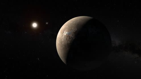 <span class="caption">Artist's impression of Proxima Centauri b.</span> <span class="attribution"><span class="source">ESO/M. Kornmesser</span>, <a class="link " href="http://creativecommons.org/licenses/by-sa/4.0/" rel="nofollow noopener" target="_blank" data-ylk="slk:CC BY-SA;elm:context_link;itc:0;sec:content-canvas">CC BY-SA</a></span>