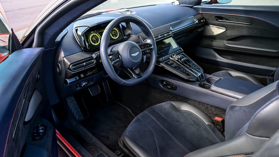 The interior of the 2025 Aston Martin Vantage.