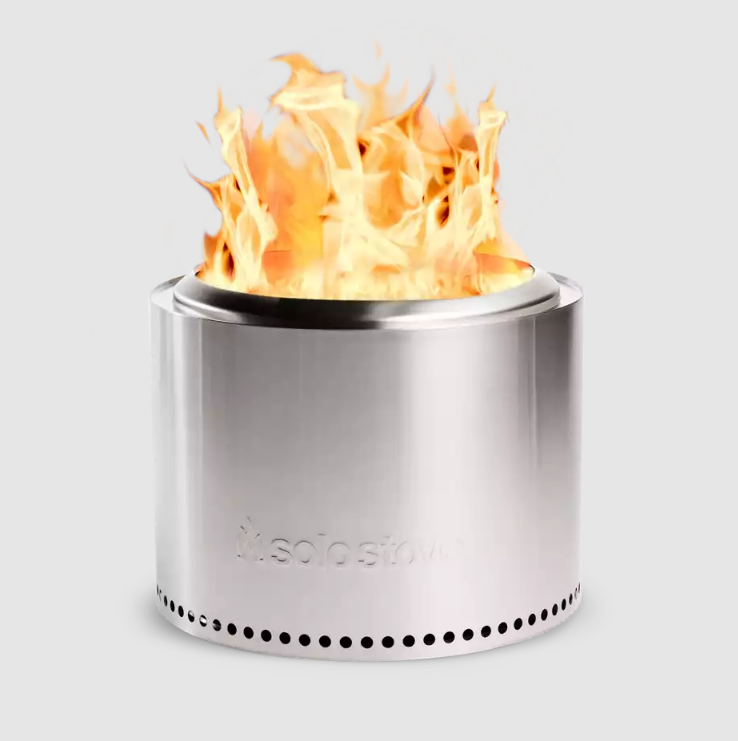 solo stove bonfire gray pit on gray white background