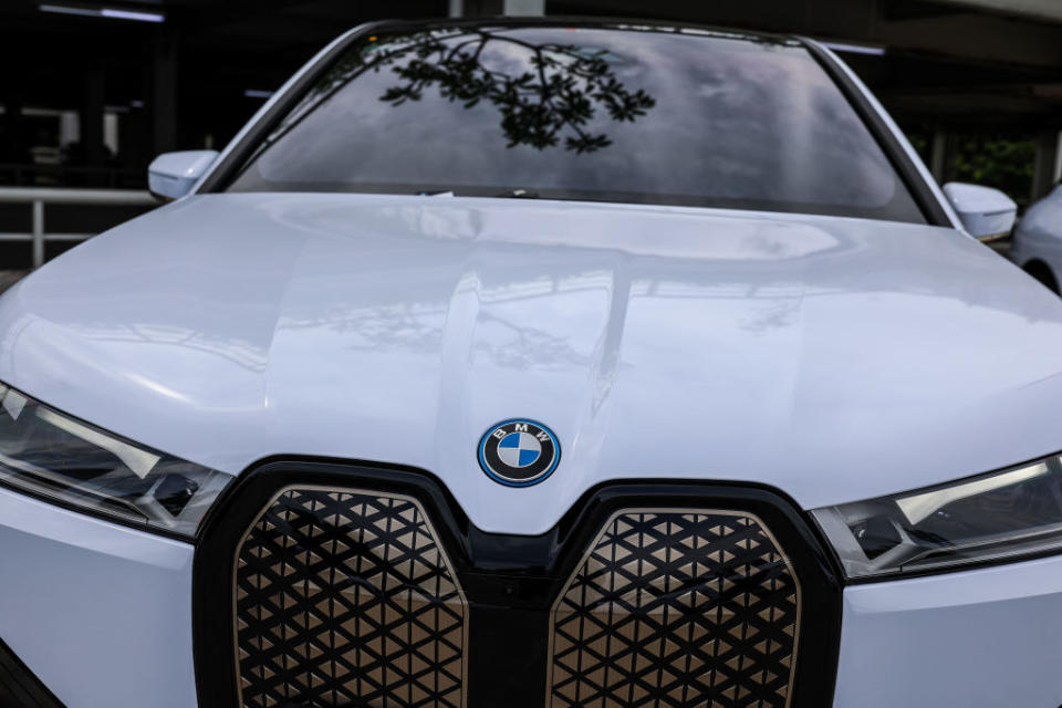 closeup of a bmw