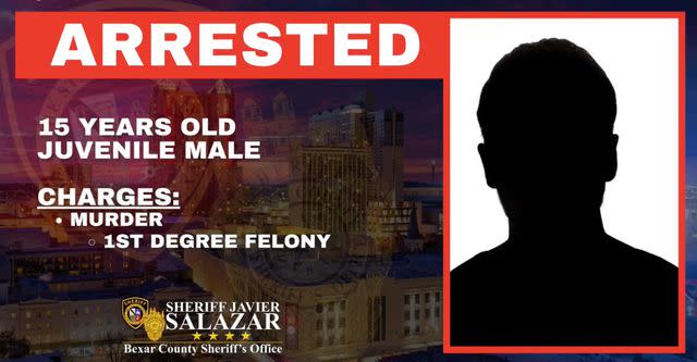 <p>Bexar County Sheriff's Office</p> 15-year-old arrest info