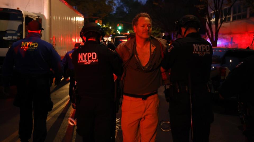 Jesse Pape, 47, was another adult arrested at the protest at the college. John Lamparski/NurPhoto/Shutterstock