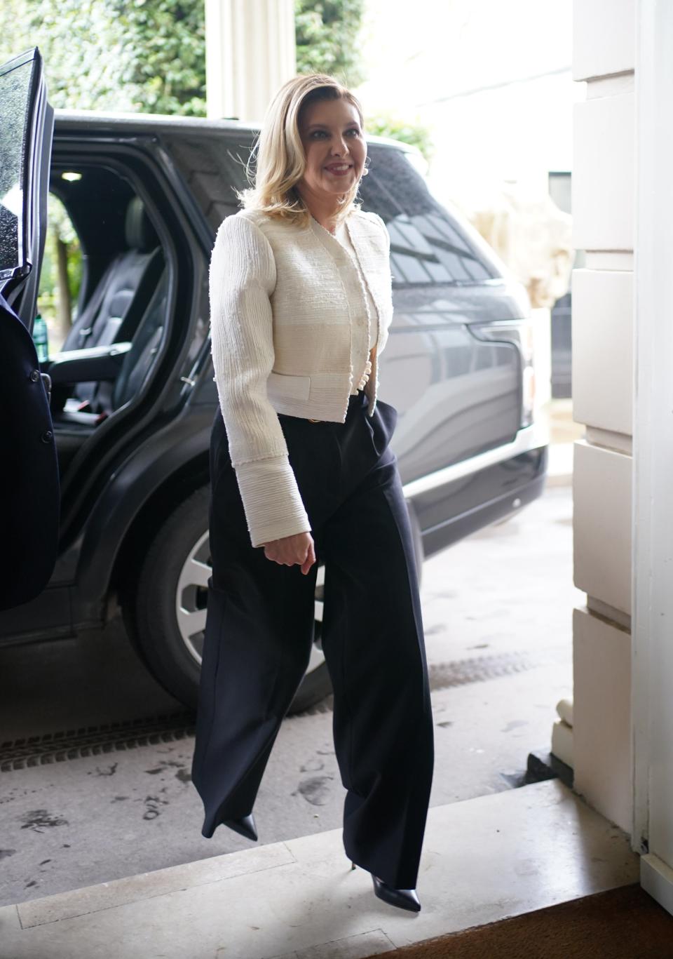 First Lady of Ukraine, Olena Zelenska arriving at Clarence House in London for her meeting with Queen Camilla (Yui Mok/PA Wire)
