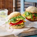 <p>Thinly grilled sweet potato slices add a lovely sweetness to these red pepper halloumi burgers. Serve with guacamole and chipotle mayo.</p><p><strong>Recipe: <a href="https://www.goodhousekeeping.com/uk/food/recipes/a37881505/roasted-pepper-halloumi-sweet-potato-burgers/" rel="nofollow noopener" target="_blank" data-ylk="slk:Roasted pepper, halloumi and sweet potato burgers;elm:context_link;itc:0;sec:content-canvas" class="link ">Roasted pepper, halloumi and sweet potato burgers</a></strong></p>