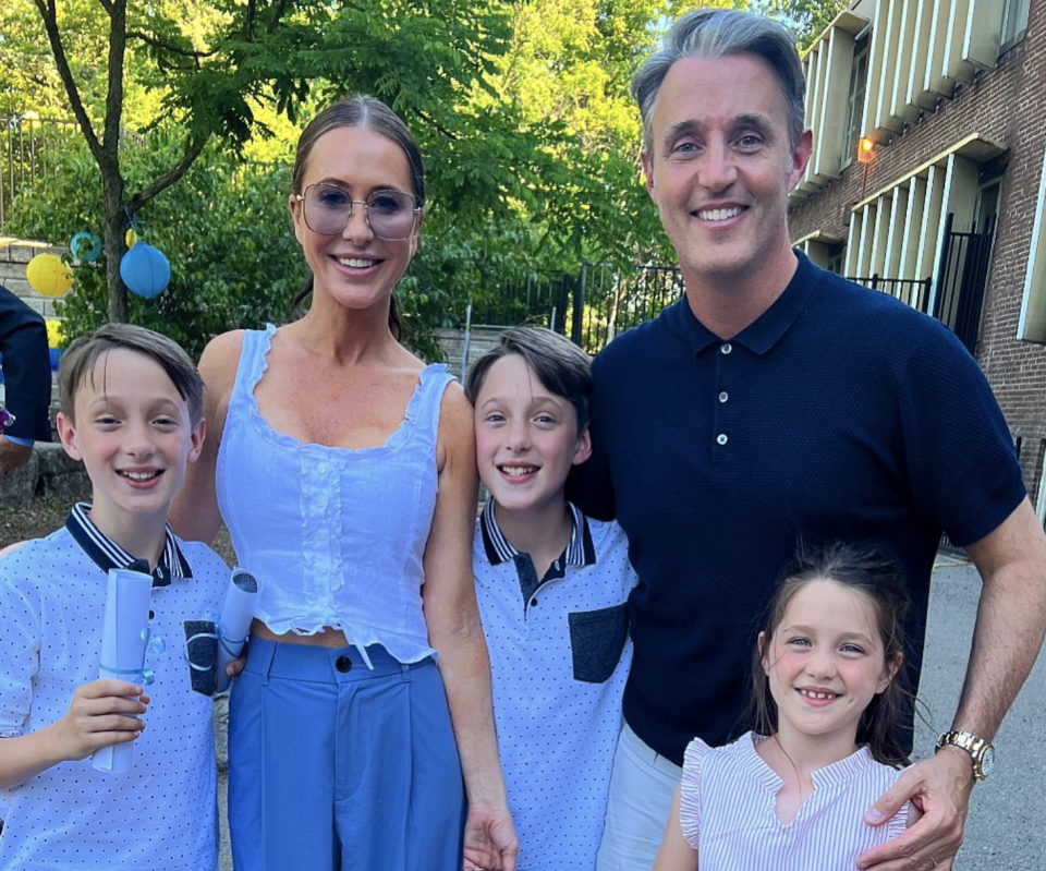 Jessica Mulroney (centre left) shared a new photo of her family, pictured here in July 2022, on social media. (Photo via @jessicamulroney on Instagram)