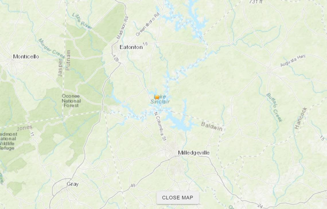 A 2.3-magnitude quake struck near Eatonton, Georgia, around 10:15 a.m. on Jan. 3, according to the U.S. Geological Survey.