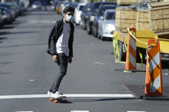 A skateboarder in the Queens borough of New York