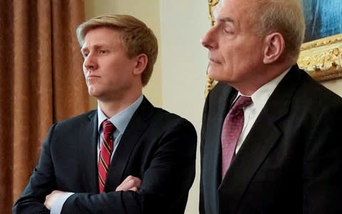 Nick Ayers, left, was reportedly being lined up to replace John Kelly, right - Credit: Reuters