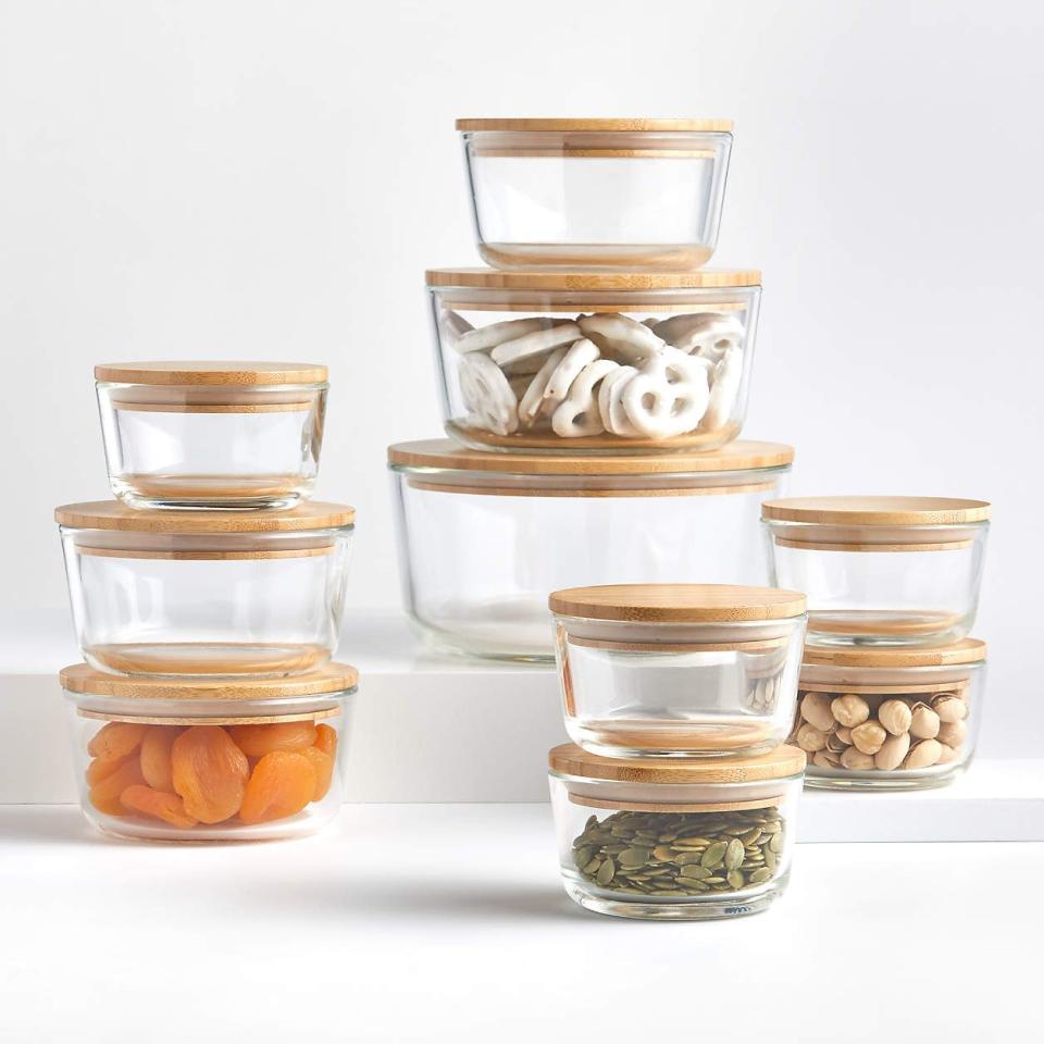 <p><a href="https://go.redirectingat.com?id=74968X1596630&url=https%3A%2F%2Fwww.crateandbarrel.com%2F20-piece-round-glass-containers-with-bamboo-lids-set%2Fs100036&sref=https%3A%2F%2Fwww.thepioneerwoman.com%2Ffood-cooking%2Fg42266393%2Fmeal-prep-containers%2F" rel="nofollow noopener" target="_blank" data-ylk="slk:Shop Now;elm:context_link;itc:0;sec:content-canvas" class="link ">Shop Now</a></p><p>20-Piece Round Glass Containers with Bamboo Lids Set</p><p>Crate and Barrel</p><p>$47.96</p><span class="copyright">Crate and Barrel</span>