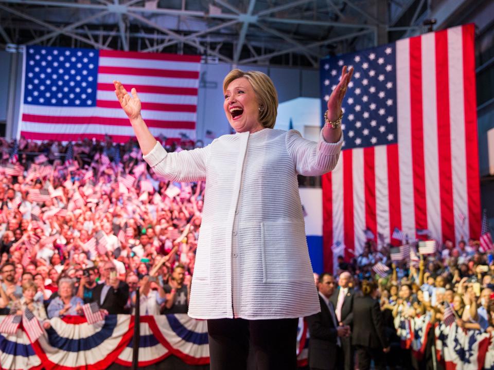 Hillary Clinton campaigning in Brooklyn, 2016.