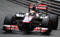 McLaren Mercedes' British driver Lewis Hamilton drives at the Circuit de Monaco on May 27, 2012 in Monte Carlo during the Monaco Formula One Grand Prix. (BORIS HORVATBORIS HORVAT/AFP/GettyImages)