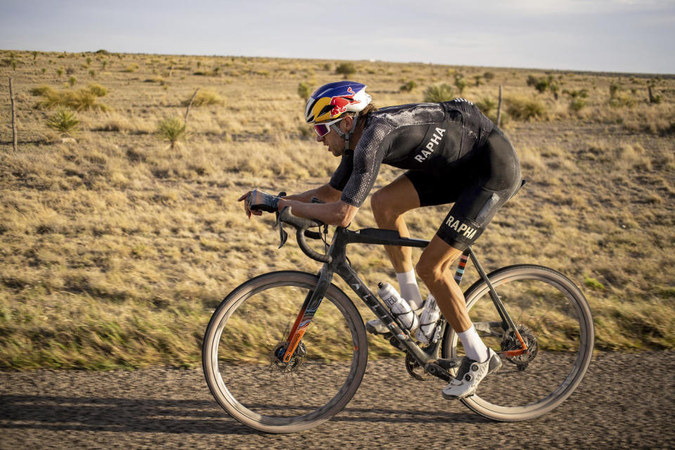 Colin Strickland rides in West Texas in 2021. (Ross Morales / Red Bull via AP Images)