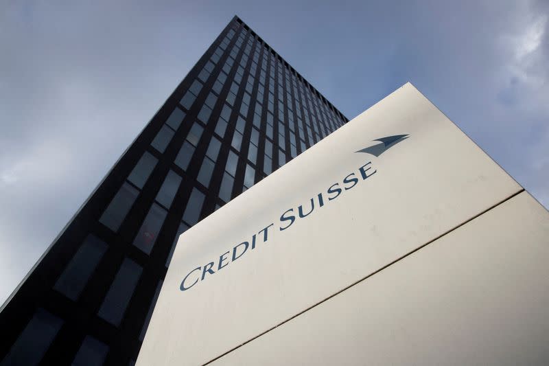 FILE PHOTO: Logo of Swiss bank Credit Suisse is seen in Zurich